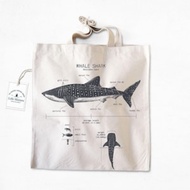 Whale Shark Anatomy Printing Design Tote Bag Cotton Large Capacity Canvas Bag Unisex