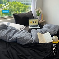 GONI CHILL duvet cover set in Dark Gray - Elastic bed sheets 4-25cm high, sizes 1m, 1m2, 1m4, 1m6, 1
