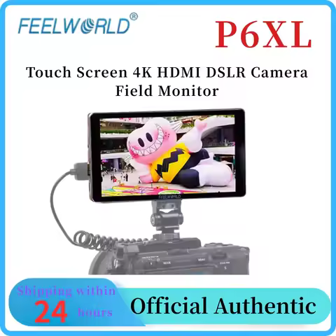 FEELWORLD P6XL Touch Screen Camera Field Monitor Aluminum Case Built in Battery 4K HDMI High Brightn