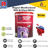 18L Nippon Paint Weatherbond Brilliant White 1001 Exterior Wall Paint Cat Dinding Weatherbond Paint 