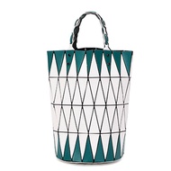 【READY STOCK】Issey Miyake New Geometric Diamond Female Bag Color Matching Fashion All-match Handbag Vegetable Basket Bucket Bag