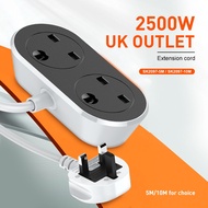 Standard UK Extension Cord 2 Gang Singapore Socket Outlet with 5M/10M Heavy Duty Extension Socket