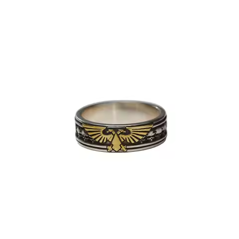 Star Cast Sky Eagle Emblem Ring Warhammer 40K Peripheral Silver Jewelry Trendy Popular Ring Boy Domi