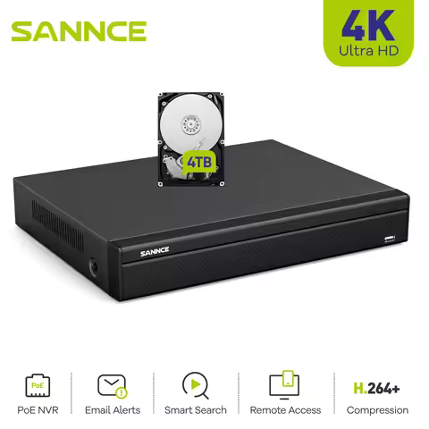 Sannce H.265+ 16CH 8MP POE NVR Video Recorder Motion Detection 4K HD Security Surveillance Network V