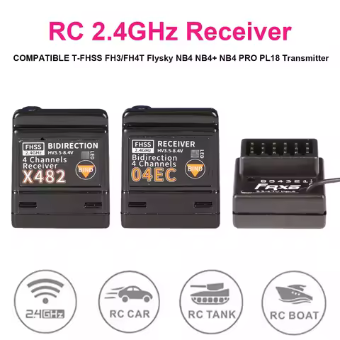 RC Receiver 2.4GHz 4CH High Voltage Compatible with T-FHSS FH3/FH4T Flysky NB4 NB4+ NB4 PRO PL18 Tra