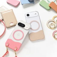 支援多種機型 MagSafe 適用手機殼【革 縮紋皮革】透明手機殼 手機掛繩 BS50K