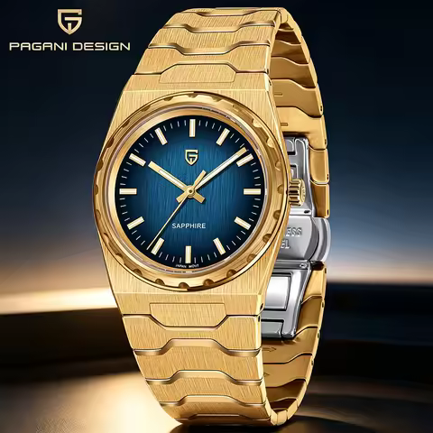 PAGANI DESIGN Men's Quartz Watches Ultra-Thin 7mm Series 37mm Sapphire Stainless Steel Waterproof Wa