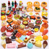 80 Pieces Mini Food Drinks Bottle Toys Pretend Food for Dollhouse Kitchen Accessories Mini Play Resi