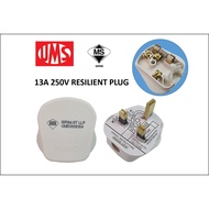 UMS 13A 250V Resilient Plug Fitted With 13A Fuselink