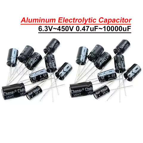 Aluminum Electrolytic Capacitor 10V 16V 25V 35V 50V 63V 2.2 3.3 4.7 10 22 33 47 100 220 330 470 1000