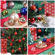 waysle 24pcs Colorful 6Cm Christmas Sphere Decorations Shatterproof Plastic Ornament