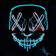 Halloween LED Mask Glowing Scary Face Mask Luminous LED Purge Mask Neon Light Up Horror Party Mask C