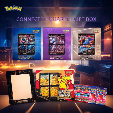 Original Pokemon TCG Card Quartet Coupling V-Union Gift Box Set - Pikachu Mew-Two - 100% Authentic C