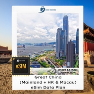 【eSim】China/Hong Kong/Macau Unlimited Data Travel eSim【Daily 1GB-3GB】GOGO ROAMING Travel eSIM