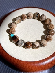 緬甸根珀 瓷白根帶天眼拉絲 同料一刀切 天然琥珀蜜蠟手串