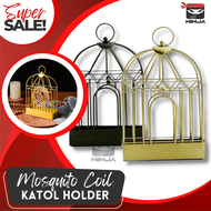 Mosquito Coil Holder with Cover - Safe, Decorative & Ash Catcher (Katol & Standard Coils)