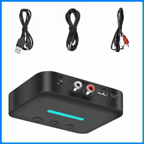 Bluetooth 5.3 Audio Receiver Adapter Wireless Music 3.5mm AUX R/L Support U-Disk Playback for Deskto