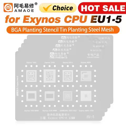 EU5 1 2 4 BGA Stencil Reballing for Samsung 3830 XGO Exynos 1080 2100 9815 9609 8895-1703 RAM Chip S