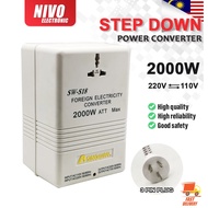 Voltage Converter 2000W 110V/220V to 220V/110V Step-Up and Down Voltage Converter Power Transformer