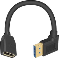Poyiccot Right Angle Displayport 1.4 Cable, 90 Degree Displayport Extension Cable (8K/60Hz, 4k/144Hz