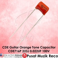 CDE Sprague 223J 0.022UF 100V Guitar Orange Drop Capacitor Tone Caps CDE716P 223J 0.022UF 100V Gitar