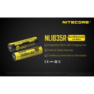 Nitecore NL1835R 18650 3500mAh 3.6V Protected Lithium Ion (Li-ion) Battery with Built In Micro-USB Charging Port