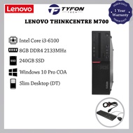 Lenovo ThinkCentre M700 DT i3-6100 8GB DDR4 RAM 240GB SSD Win 10 Pro Desktop PC Computer (Refurbishe
