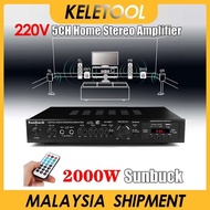 Sunbuck 298bt Audio Power Amplifier Theater Amplificatory Remote Control Support FM/AM Radio Bluetooth 5.0 2000W Kara OK
