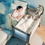 酷豆丁摺疊嬰兒床帶蚊帳可移動拼接大床可攜式多功能搖籃寶寶床