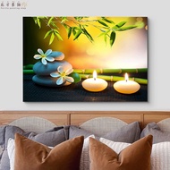 Zen Meditation Spax Candle Massage Stone Natural Poster Canvas Wall Art Picture Home Decoration Pain