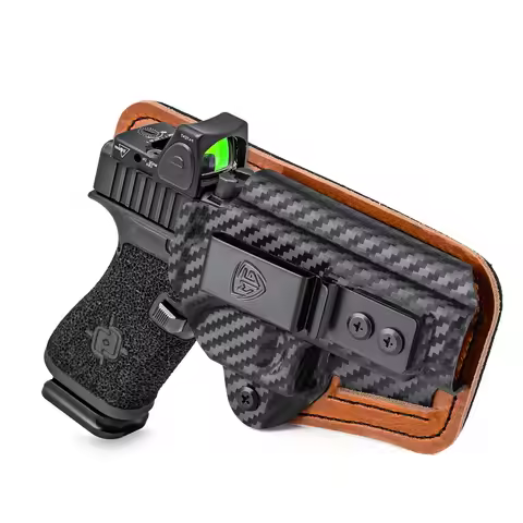 G43X MOS Holster with Comfort Pad IWB Kydex Leather Hybrid Holster for Glock 43X 48 MOS Red Dot Opti