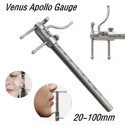 Dental Orthodontic Caliper Chin Implant Measuring Ruler 0-100mm Stainless Steel Vernier Tool for Ora
