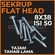 SDS fh Flat Head Screw/ 8x38 (3.8cm) (Contents 50 pieces) - Flat Head GRC Screw/ Flat Head Bolt/ Scr