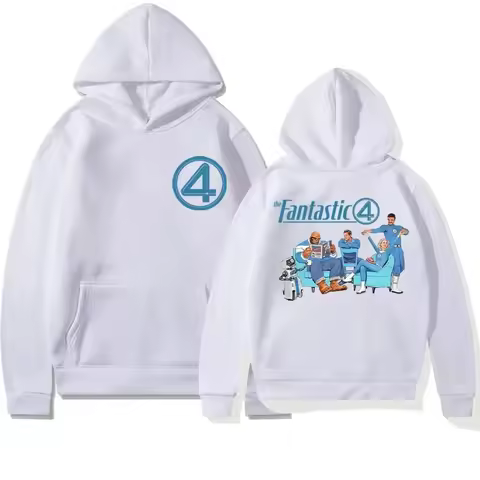 Marvel Fantastic 4 First Step Logo Hoodie Pedro Pascal As Reed Richards Sweatshirt MCU Merck Superhe