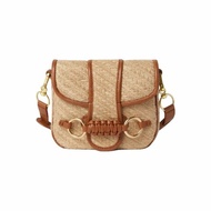 See By Chloe Saddie In Natural Jute Shoulder Bag for Women in Caramelo (CHS23USB80D04-242)