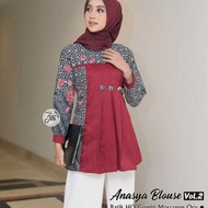 Atasan Batik Wanita Modern Blouse Batik Muslim Baju Seragam Kantor