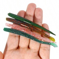 10pcs/Pack Hengjia Slow Sinking Trout Worm Soft Bait, 100mm 2.3g Artificial Fishing Lure, Earthworm 