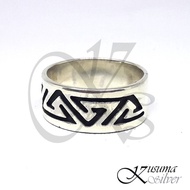 Cincin Ring Perak Silver Bali Ukir Simbol Segitiga Asli 925 Pria Laki