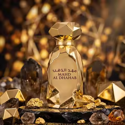 Arabiyat Prestige Mahd Al Dhahab EDP, Full Gold Diamond‑cut Bottle. Luxurious Oriental Fragrance Wit