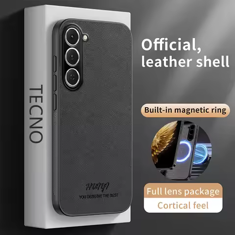 Luxury Business Leather Soft Frame Magnetic Cover For Infinix Tecno Spark 40 Pro Plus Spark40Pro+ Ph