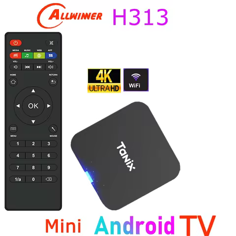 Tanix TX1 Android TV Box Allwinner H313 2.4G Wifi Mini Smart TV Stick Power by DC 5V 2A