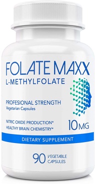 FolateMaxx L-Methylfolate 10 mg 90 Capsules Active Folate Non-GMO Methyl Folate, 5-MTHF