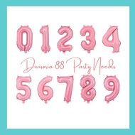 [DV88] 16" Pastel Pink Number Foil Balloon (0-9) Number Balloon Foil Balloon
