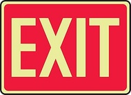 Accuform MLAD510GF Lumi-Glow Flex Adhesive Safety Sign, Legend "EXIT", 7" Length x 10" Width x 0.010