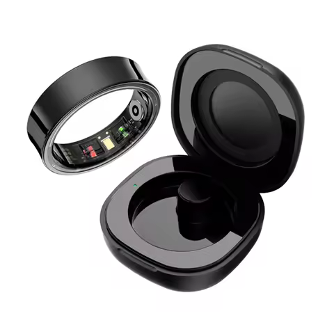 R09 Smart Ring Men Women with Charging Case,Heart Rate Blood Oxygen,Skin Temperature Monitor,5ATM Wa