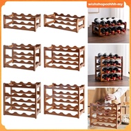 [WishshopeehhhMY] Wooden Rack, Red Display, Bottle Rack, Stand, Holder for Home, Table Top, Countertop, Kitchen, Dining Room