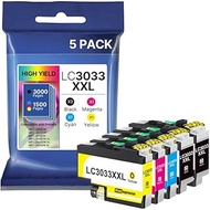 LC3033XXL Ink Cartridges 5-Pack Replacement for Brother LC3033 BK/C/M/Y Ink Cartridges LC3035 LC3033