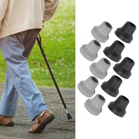 2Pcs Rubber Feet Cane Tips Trekking Pole Foot Covers Hiking Stick Accessories Non-slip Elder Crutch 