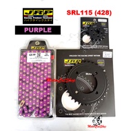 Rantai JRP (PURPLE) Sprocket JRP (BLACK 428) Set Yamaha SRL115-Fi JRP Thailand