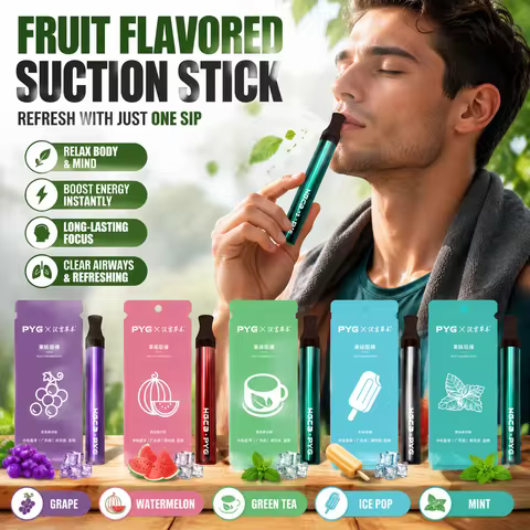 Fruit Flavored Aroma Suction Stick Natural Herbal Inhaler Stick Refreshing Nasal Inhaler Energy Boos